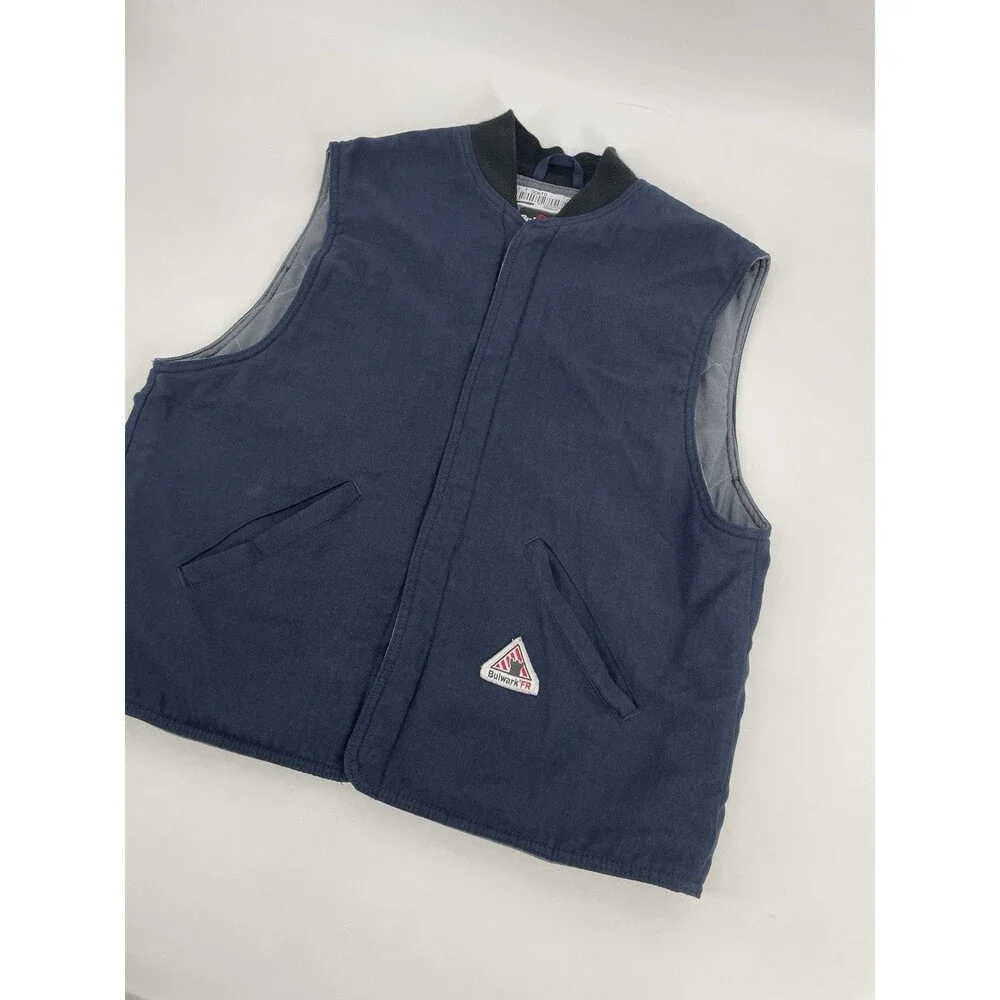 Bulwark FR Flame Resistant Insulated Work Vest Navy Blue Men’s XL Arc Rated